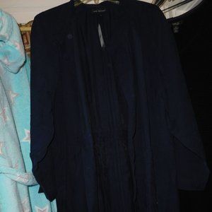 NWT 26w 28w Lane Bryant navy blue twill duster jac